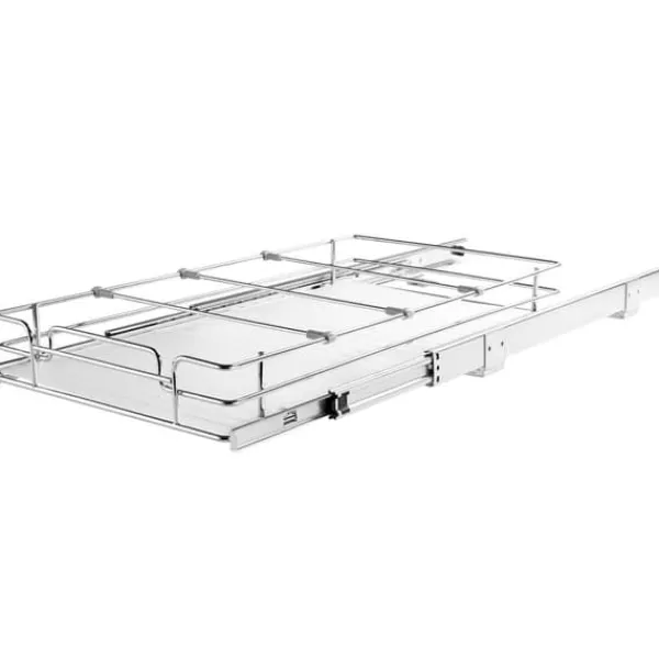12" B x 17" D Udtræksskabsorganisator, kraftige skuffehylder, forkromet stål, rulleskuffer til køkken og badeværelse. Discount