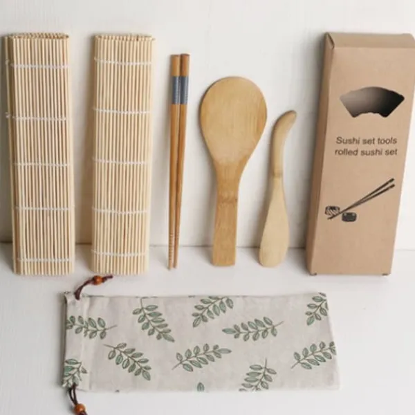 Sushimåtter>100% bambus sushi kit rullemåtter rispadler risspreder spisepinde