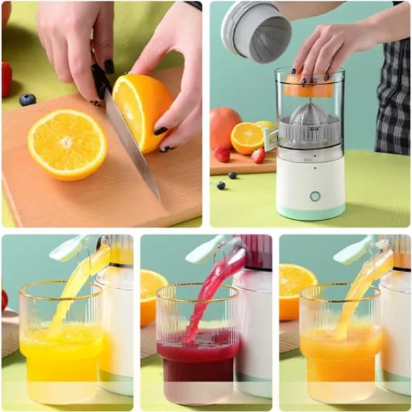 Juicepresser - Nyd Friskpresset Juice Derhjemme>360° bærbar elektrisk appelsinjuicesuger til hjemmet, køkkenet, rejser, hotel