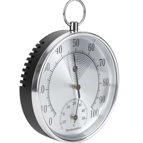 10 cm termometer/hygrometer med ophængningsring til indendørs hjemmelager/kontor/drivhus Online