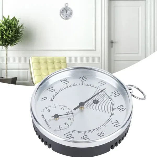 10 cm termometer/hygrometer med ophængningsring til indendørs hjemmelager/kontor/drivhus Online