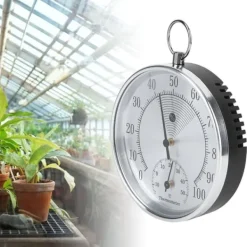 10 cm termometer/hygrometer med ophængningsring til indendørs hjemmelager/kontor/drivhus Online