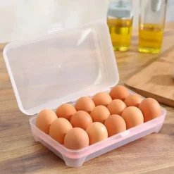 15 Grid Plastik Æggeopbevaringsboks - Pink New
