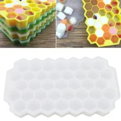 37 Grids Ice Mould Flexibel Silikon Honeycomb Hemlagad Food Supplement Box Iskubbricka Vit med lock Best