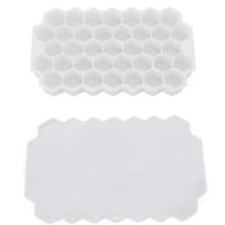 37 Grids Ice Mould Flexibel Silikon Honeycomb Hemlagad Food Supplement Box Iskubbricka Vit med lock Best