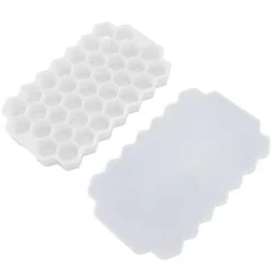37 Grids Ice Mould Flexibel Silikon Honeycomb Hemlagad Food Supplement Box Iskubbricka Vit med lock Best