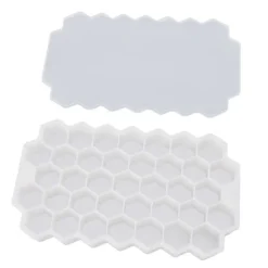 37 Grids Ice Mould Flexibel Silikon Honeycomb Hemlagad Food Supplement Box Iskubbricka Vit med lock Best