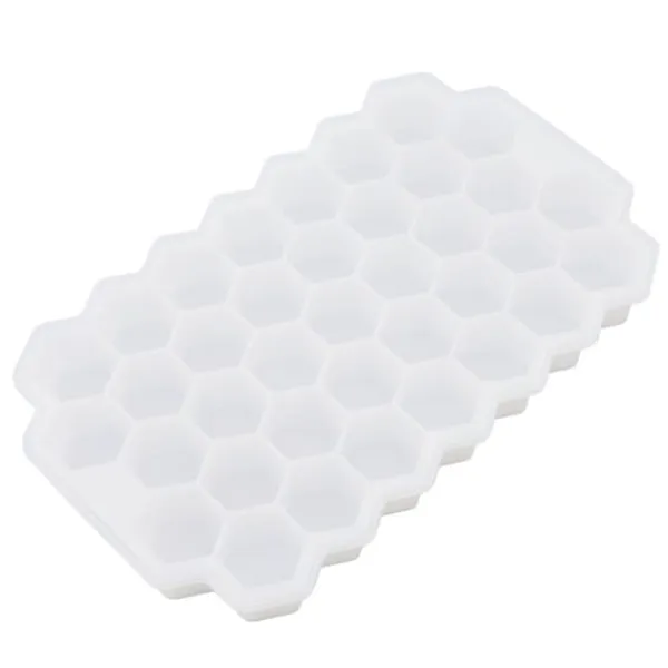 37 Grids Ice Mould Flexibel Silikon Honeycomb Hemlagad Food Supplement Box Iskubbricka Vit med lock Best