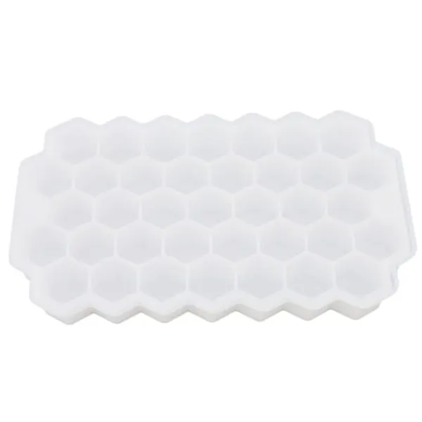 37 Grids Ice Mould Flexibel Silikon Honeycomb Hemlagad Food Supplement Box Iskubbricka Vit med lock Best