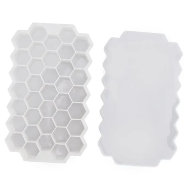 37 Grids Ice Mould Flexibel Silikon Honeycomb Hemlagad Food Supplement Box Iskubbricka Vit med lock Best