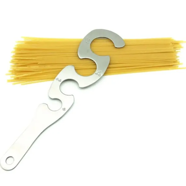 4 huller rustfri stål spaghettimåler S-formet spaghettilineal praktisk holdbar køkkenmadlavningsgadgets Outlet