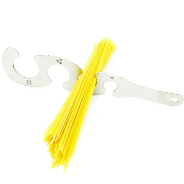 4 huller rustfri stål spaghettimåler S-formet spaghettilineal praktisk holdbar køkkenmadlavningsgadgets Outlet