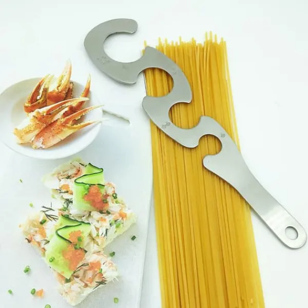 4 huller rustfri stål spaghettimåler S-formet spaghettilineal praktisk holdbar køkkenmadlavningsgadgets Outlet