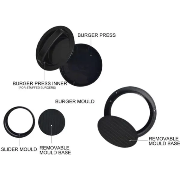 Pressere>3 i 1 fyldte Burger Hamburger Mold Maker Sliders Køkkenudstyr