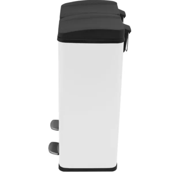 Skraldespande & Papirkurve>60 L Dubbla Soptunnor med pedaler | Vit