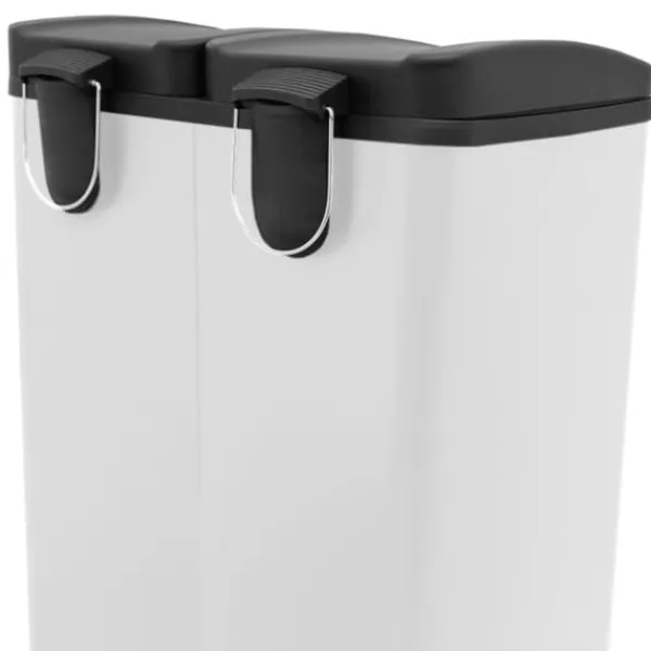 Skraldespande & Papirkurve>60 L Dubbla Soptunnor med pedaler | Vit