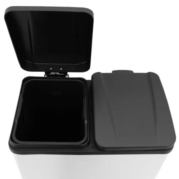 Skraldespande & Papirkurve>60 L Dubbla Soptunnor med pedaler | Vit