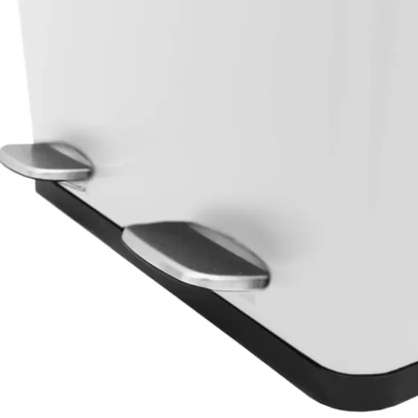Skraldespande & Papirkurve>60 L Dubbla Soptunnor med pedaler | Vit