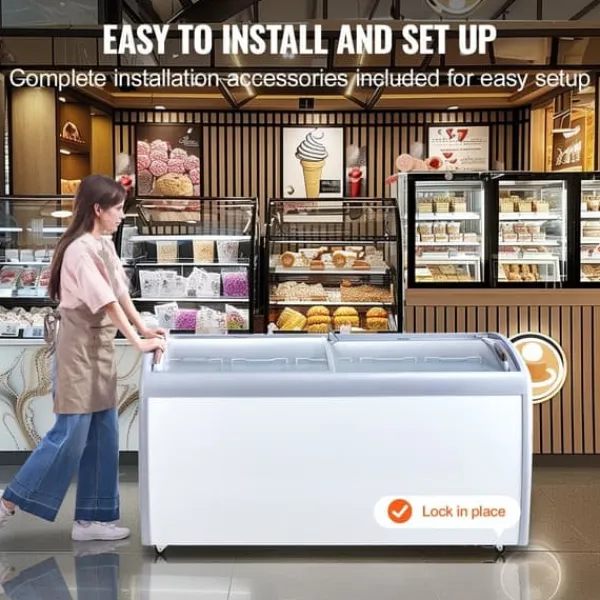 Frysere>460 L Kommerciel Isdisplayskab, Gelato Dyppefryser, Energioptimeret, Digitale Kontroller, Effektiv Kold Opbevaring