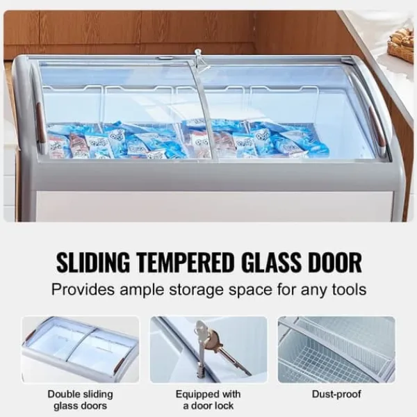 Frysere>362 L Kommercielt is-udstillingsskab, Gelato Dyppefryseskab, energieffektiv, holdbar konstruktion, optimal opbevaring