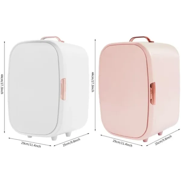 Køleskabe>12 L mini makeup-køleskab, kosmetik-køler med køle- og varmefunktion, til hjem og bil, elfenbensfarvet