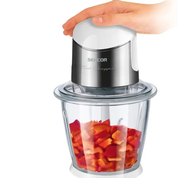 Mixere & Blendere>1,5 L minihakker med glasbeholder.
