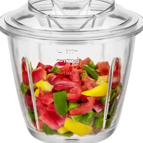 Mixere & Blendere>1,5 L minihakker med glasbeholder.