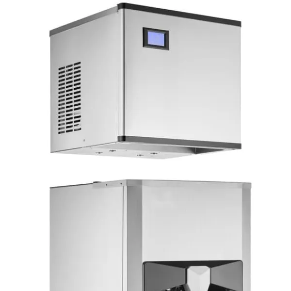 500 lbs/dag Kommerciel Ismaskine, 180 lbs Opbevaringsbeholder, Automatisk Isdispensering Outlet