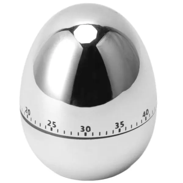 Æggeure>60 Minutters Æg Model Mekanisk Timer Madlavning Vækkeur Manuel Timer til Køkken Sølv