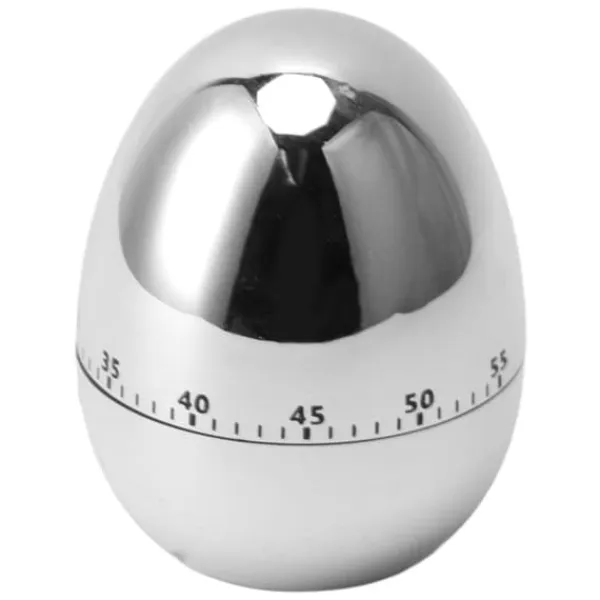 Æggeure>60 Minutters Æg Model Mekanisk Timer Madlavning Vækkeur Manuel Timer til Køkken Sølv