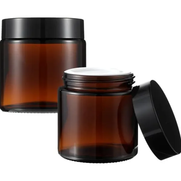 Honningkrukker>120 ml brun glaskrukke 58/R3 + låg 4 farver at vælge imellem!