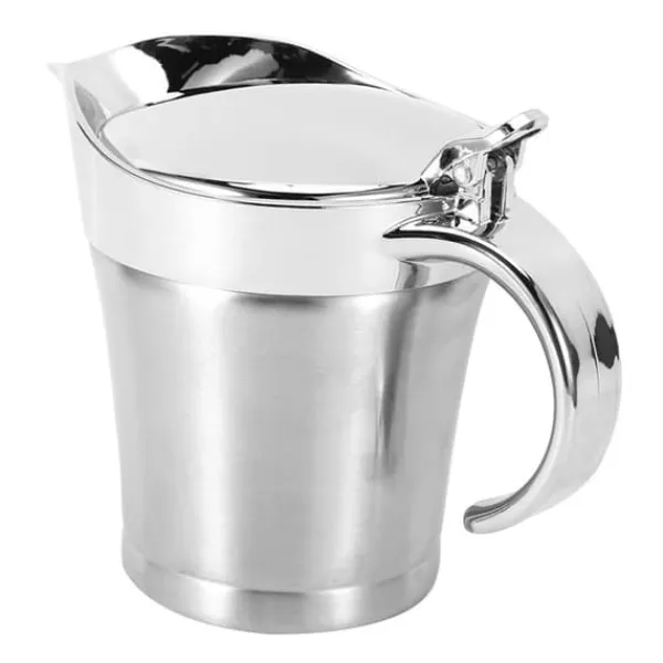 Saucekander>750 ml Gravy Boat 304 rostfri såskanna dubbelväggig biffsåsgryta med lock