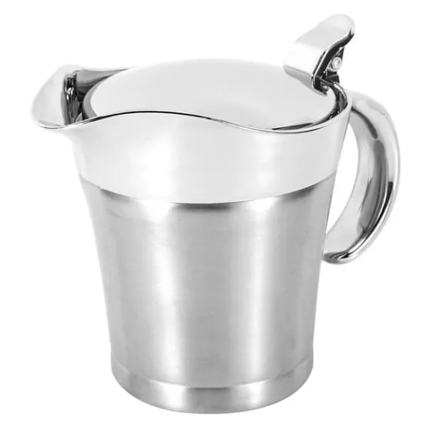 Saucekander>750 ml Gravy Boat 304 rostfri såskanna dubbelväggig biffsåsgryta med lock