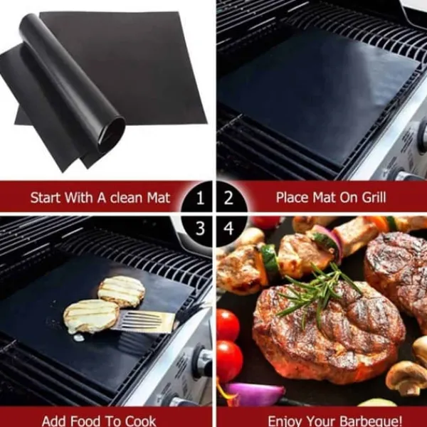 Griller>5 -Pack Grill Mat - Genanvendelig ikke -stick 40x33cm