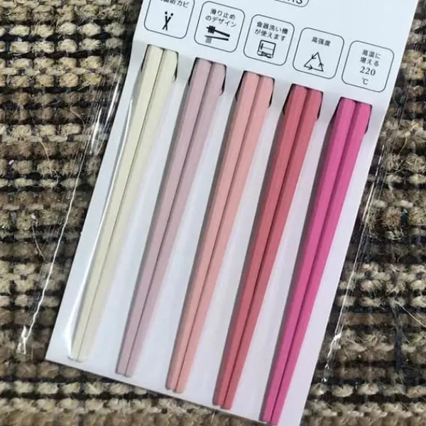 Bestik>5 par ottekantede sushi spisepinde japansk stil spidse spisepinde sæt modefarvede PET plastik spisepinde G