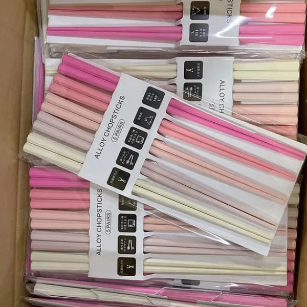 Bestik>5 par ottekantede sushi spisepinde japansk stil spidse spisepinde sæt modefarvede PET plastik spisepinde G