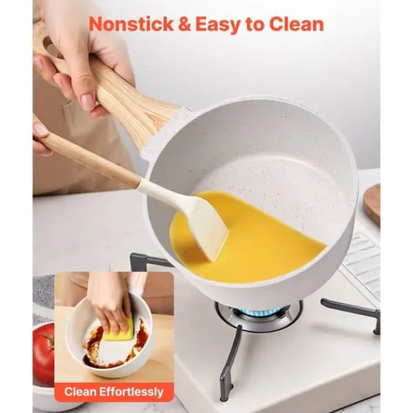 Gryder, Stegepander Og Kasseroller>1,5 QT Gryde, Non-stick, Hærdet Glaslåg, Multifunktionel, Aftageligt Håndtag, Induktionskompatibel, Hvid