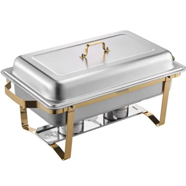 8 Qt 4-pak Rektangulært Gnidefad, Buffetsæt, Fuld og Halv Størrelse Pander, Holdbar, Praktisk Til Catering og Fester Outlet