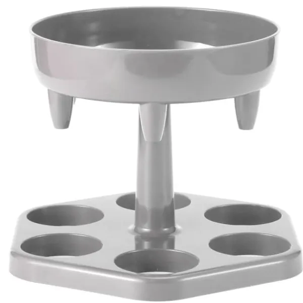 6 Shotglas Dispenser Holder Roterende Spiritus Dispenser Vinreol Hylde Festartikler Grå
