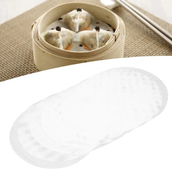 10 st Silikon Steamer Mesh Mat Förhindrar Stick Återanvändbara Klippbara Silikon Steamer Liners för Kök Restaurang 22cm/8.7in Sale