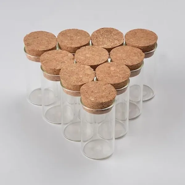 Honningkrukker>20 stk. 15 ml lille 30*40 mm gennemsigtig glasflaske med kork, tom håndværksmæssig dekorativ flaske til mad, safrankrukke, lille flaskekrukke