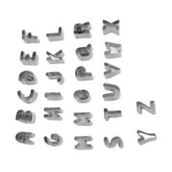 26 stk Alphabet Cookie Cutters Kapital rustfrit stål æske pakket brev kiks udskærere til DIY kage chokolade bagning