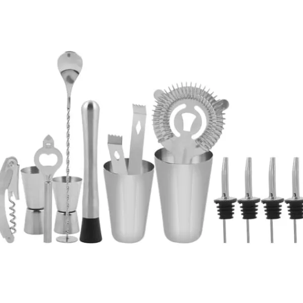 14 stk. cocktailshaker i rustfrit stål, mixer, drikker, drikkeværktøj, gave til bar (600,450 ml)