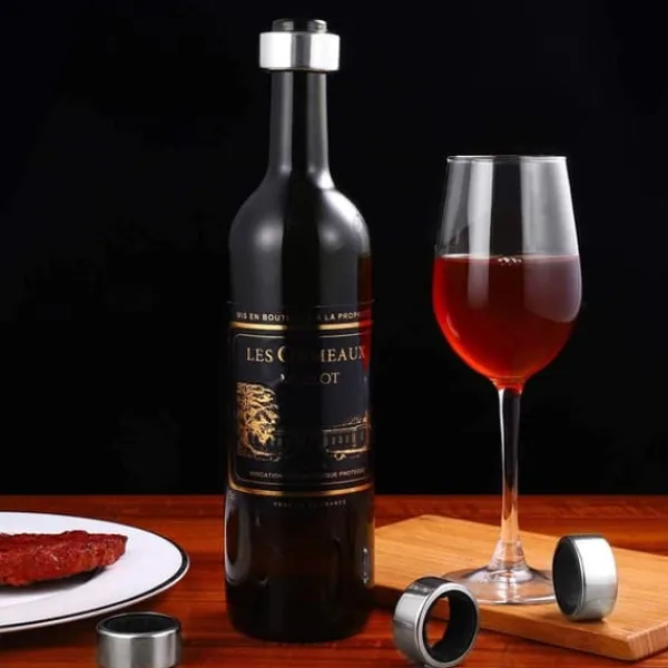 4 stk. drypring i rustfrit stål, genanvendelig vinflaske, lækagesikker hældetrude, tilbehør til vin, bar, restaurant, hjem Hot