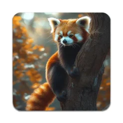 Bordskånere Til Glas>4 STK Dyr Rød Panda Coastere