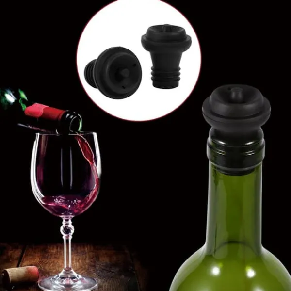 Flaskepropper>4 stk. genanvendelige vakuumpumpepropper rødvin champagne flaskehætte låg beholder forsegler nye