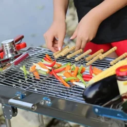 10 stk. grillnåle med træhåndtag grillspyd i rustfrit stål Hot