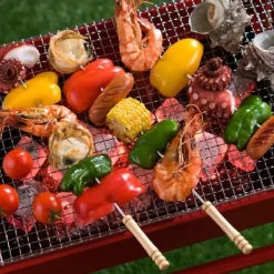10 stk. grillnåle med træhåndtag grillspyd i rustfrit stål Hot