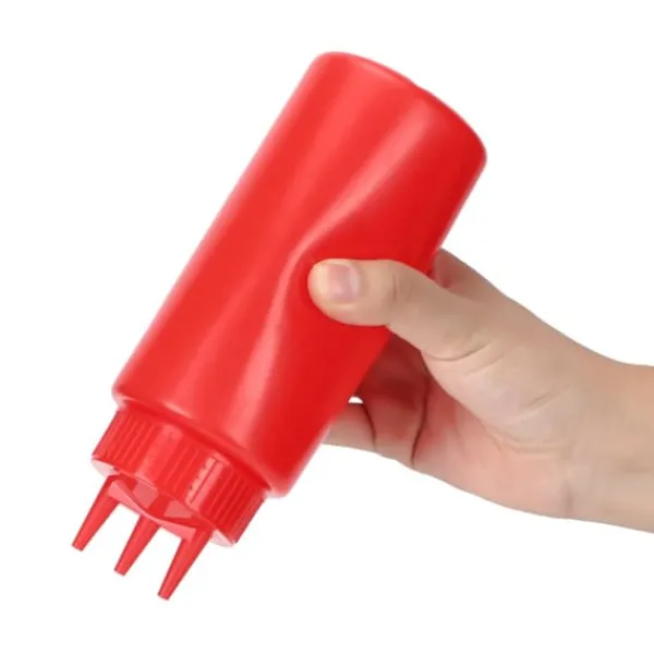 Saucekander>3 stk. 3-huls klemmeflaske med låg til salatdressing, saucer, ketchup