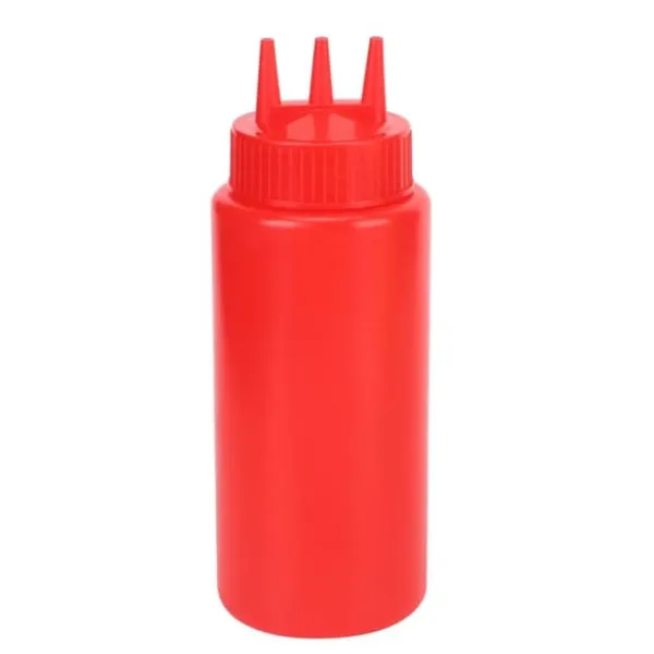 Saucekander>3 stk. 3-huls klemmeflaske med låg til salatdressing, saucer, ketchup